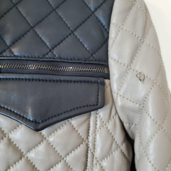 Women's Large BCBGMaxazria Keith Quilted Leather Jacket - Picture 3 of 5